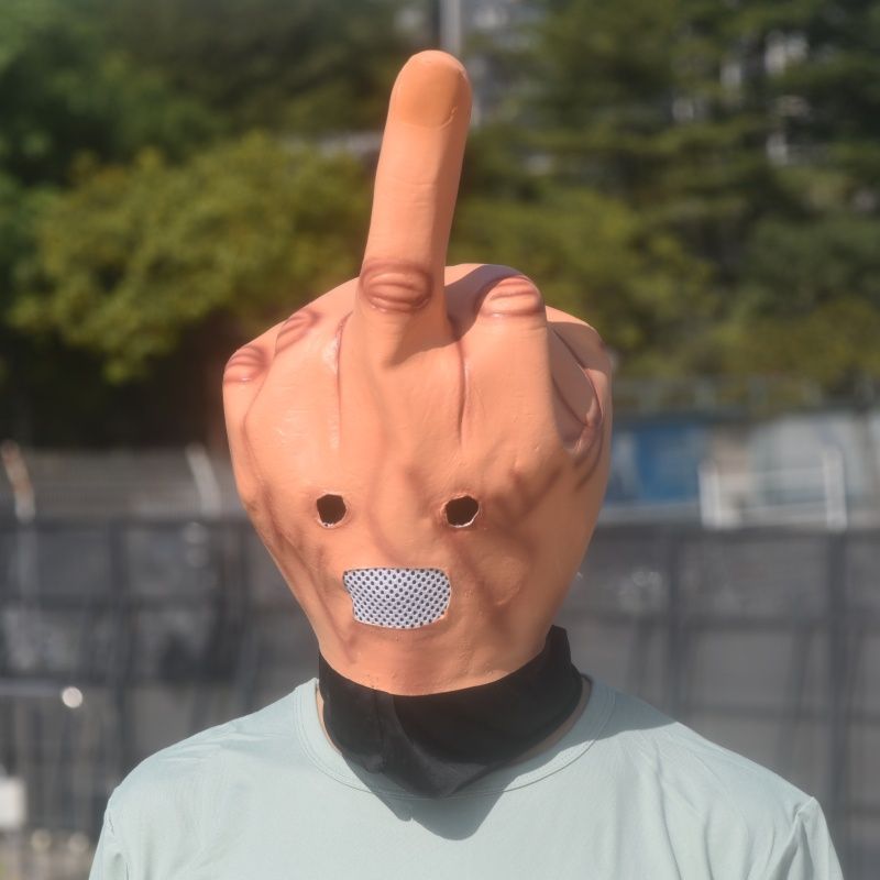 Anime Cosplay Jumpsuit - قناع رأس من اللاتكس على شكل