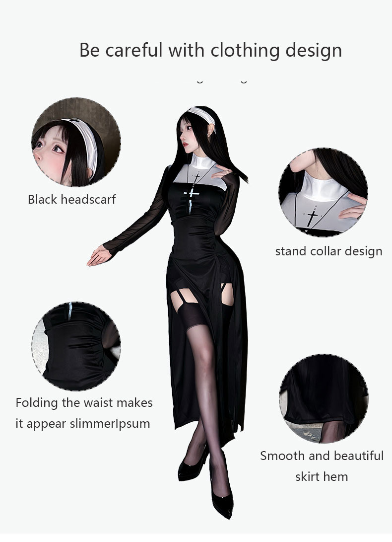 زي راهبة مثير للكبار لعيد الها - مراجعة Anime Cosplay Jumpsuit وسعره