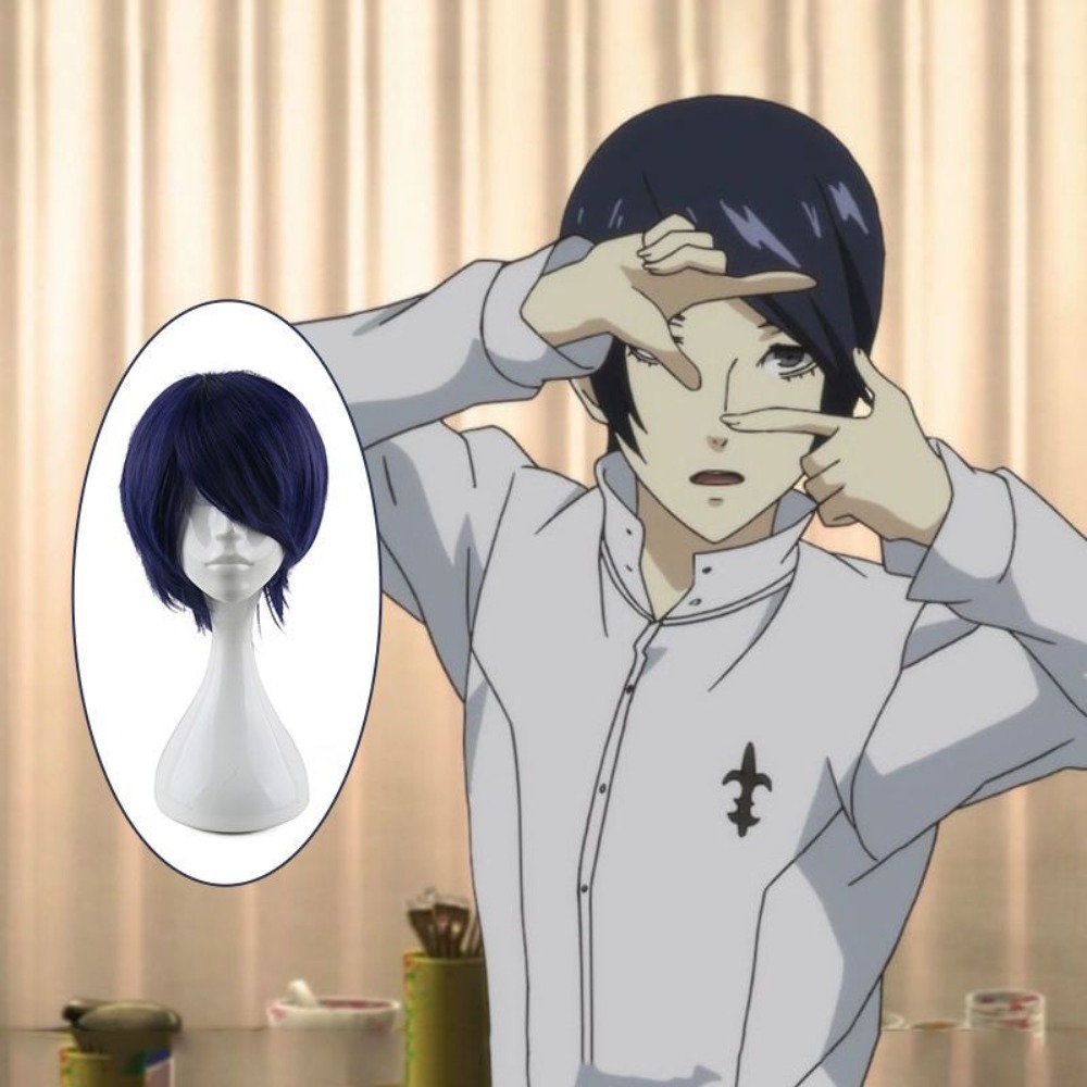 شعر مستعار قصير أزرق صناعي مقا - مراجعة Anime Cosplay Blue Hair وسعره